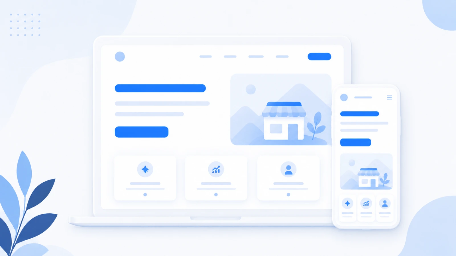 The core pages of a small-business website laid out simply